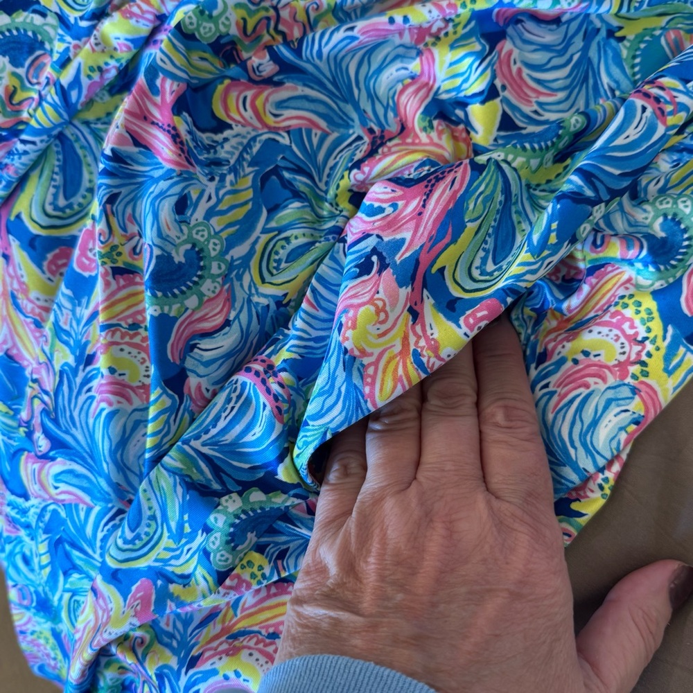 Stella Parker Sport Sleeveless Pasley Sheath Dress - Large - Blue Pink Green - Picture 4 of 7